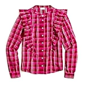J Crew Pink Plaid Button Down NWT